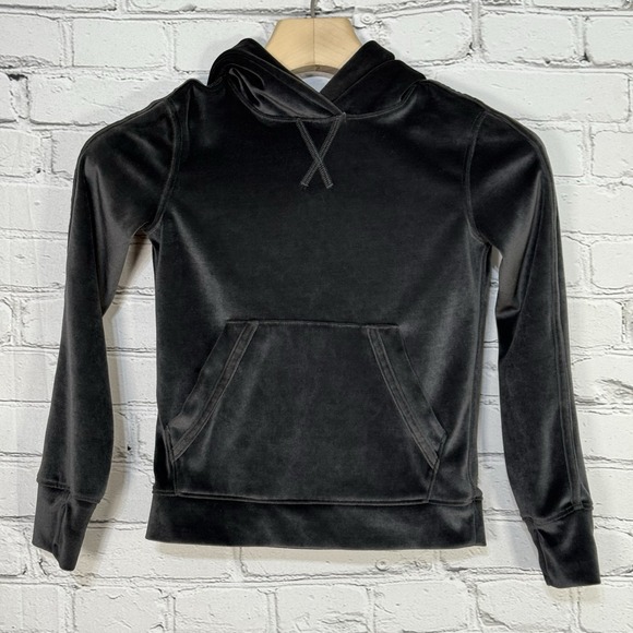 Ivivva By Lululemon Set To Go‎ Velour Hoodie Black Size 6 Super Soft IG3900S - Picture 1 of 16